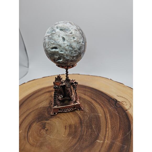 Druzy Ocean Jasper Sphere 62mm With Stand - Picture 10 of 10